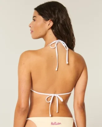 Spring Break Grafik Halter Üçgen Bikini Üstü