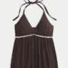 Süslemeli V Yaka Halter Tank