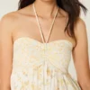 Straplez Fırfırlı Babydoll Mini Elbise