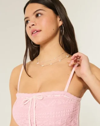 Straplez Kroşe Stil Karışık Maxi Elbise