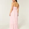 Straplez Kroşe Stil Karışık Maxi Elbise Straplez Kroşe Stil Karışık Maxi Elbise