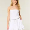 Straplez İpli Bluzon Mini Elbise Straplez İpli Bluzon Mini Elbise