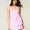 Straplez Örgü Etekli Elbise Straplez Örgü Etekli Elbise