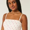 Straplez Smocked Bodice Mini Elbise