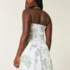 Straplez Smocked Bodice Mini Elbise