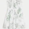 Straplez Smocked Bodice Mini Elbise