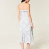 Straplez Smocked Maxi Elbise