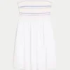 Straplez Smocked Mini Elbise