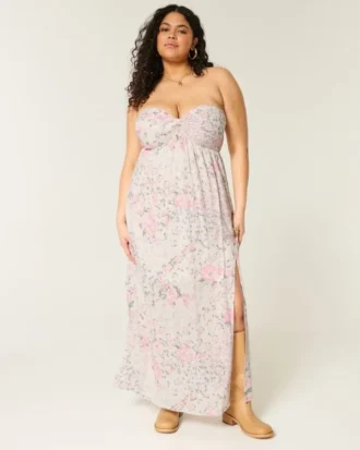 Straplez Twist Bust Maxi Elbise