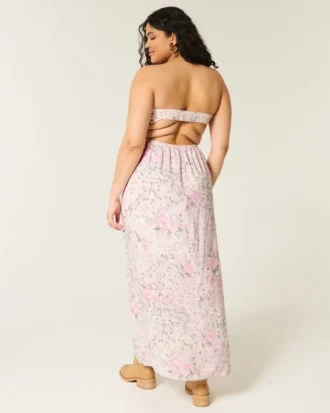 Straplez Twist Bust Maxi Elbise