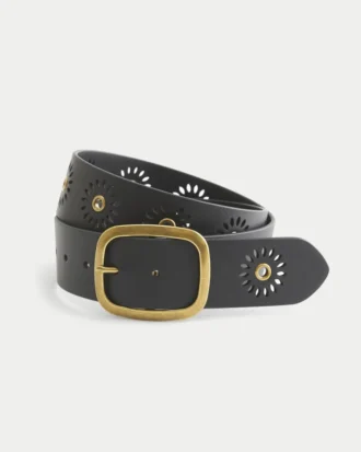 Sunburst Grommet Vegan Deri Kemer