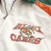 Suni Deri Miami Üniversitesi Hurricanes Grafik Ceket Suni Deri Miami Üniversitesi Hurricanes Grafik Ceket