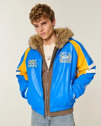 Suni Deri UCLA Bruins Grafik Ceket