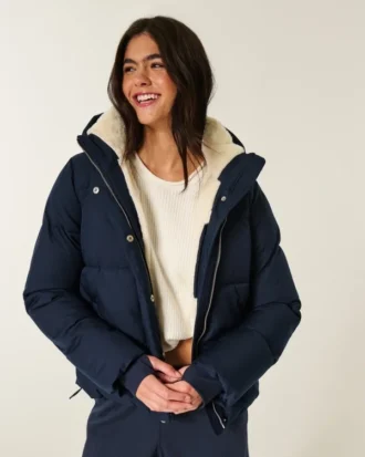 Suni Kürk Astarlı Her Hava Koşuluna Uygun Puffer Ceket