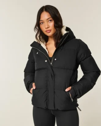 Suni Kürk Astarlı Her Hava Koşuluna Uygun Puffer Ceket