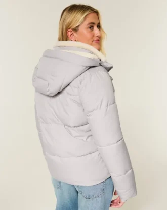 Suni Kürk Astarlı Her Hava Koşuluna Uygun Puffer Ceket