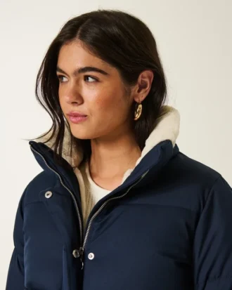 Suni Kürk Astarlı Her Hava Koşuluna Uygun Puffer Ceket