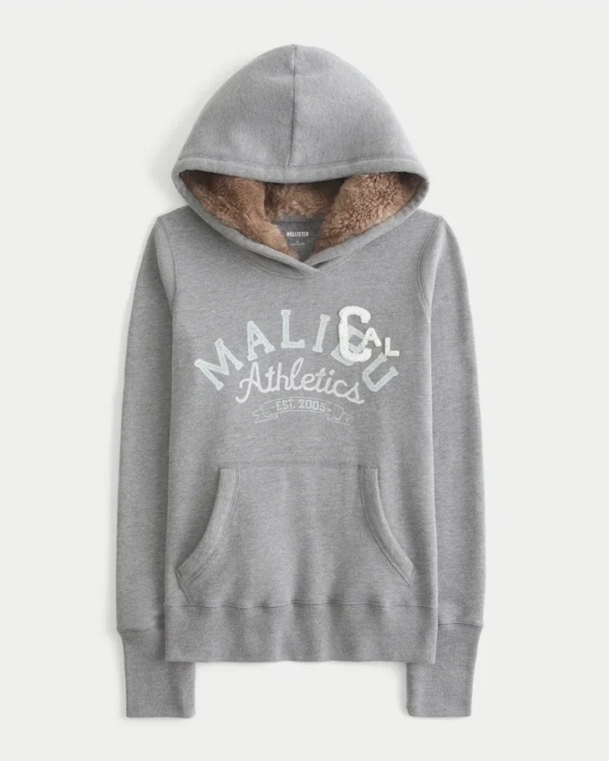 Suni Kürk Astarlı Kapüşonlu Grafik Kapüşonlu Sweatshirt Suni Kürk Astarlı Kapüşonlu Grafik Kapüşonlu Sweatshirt