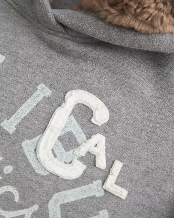 Suni Kürk Astarlı Kapüşonlu Grafik Kapüşonlu Sweatshirt Suni Kürk Astarlı Kapüşonlu Grafik Kapüşonlu Sweatshirt