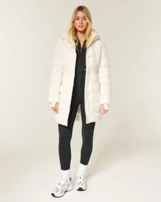Suni Kürk Astarlı Puffer Parka