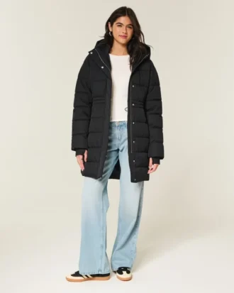 Suni Kürk Astarlı Puffer Parka