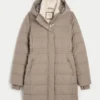 Suni Kürk Astarlı Puffer Parka