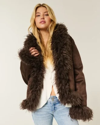 Suni Kürk Astarlı Suni Shearling Ceket