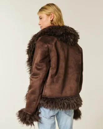 Suni Kürk Astarlı Suni Shearling Ceket