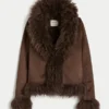 Suni Kürk Astarlı Suni Shearling Ceket