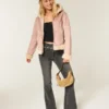 Suni Kürk Astarlı Suni Shearling Kapüşonlu Ceket