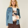 Suni Kürk Süslü Denim Ceket