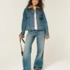 Suni Kürk Süslü Denim Ceket