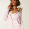 Suni Kürk Süslü Fermuarlı Kapüşonlu Sweatshirt Suni Kürk Süslü Fermuarlı Kapüşonlu Sweatshirt