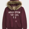 Suni Kürk Süslü Fermuarlı Logo Grafik Kapüşonlu Sweatshirt Suni Kürk Süslü Fermuarlı Logo Grafik Kapüşonlu Sweatshirt