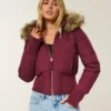 Suni Kürk Süslü Puffer Bomber Ceket