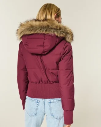 Suni Kürk Süslü Puffer Bomber Ceket