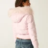 Suni Kürk Süslü Puffer Bomber Ceket