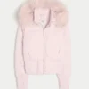 Suni Kürk Süslü Puffer Bomber Ceket