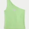 Tek Omuzlu Kalp Desenli Tank Top