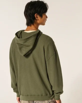 Termal Fermuarlı Kapüşonlu Sweatshirt