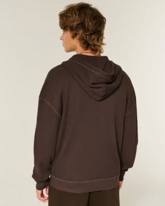 Termal Fermuarlı Kapüşonlu Sweatshirt
