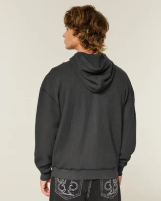 Termal Fermuarlı Kapüşonlu Sweatshirt