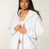 Ters Çevrilebilir Suni Kürk Astarlı Fleece Fermuarlı Kapüşonlu Sweatshirt Ters Çevrilebilir Suni Kürk Astarlı Fleece Fermuarlı Kapüşonlu Sweatshirt