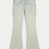 Ultra Düşük Bel Açık Renk Yıkanmış Flare Jeans Ultra Düşük Bel Açık Renk Yıkanmış Flare Jeans