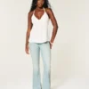 Ultra Düşük Bel Açık Yıkama Let-Down Hem Flare Jeans Ultra Düşük Bel Açık Yıkama Let-Down Hem Flare Jeans