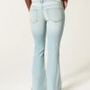 Ultra Düşük Bel Açık Yıkama Let-Down Hem Flare Jeans Ultra Düşük Bel Açık Yıkama Let-Down Hem Flare Jeans