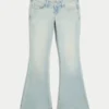 Ultra Düşük Bel Açık Yıkama Let-Down Hem Flare Jeans Ultra Düşük Bel Açık Yıkama Let-Down Hem Flare Jeans