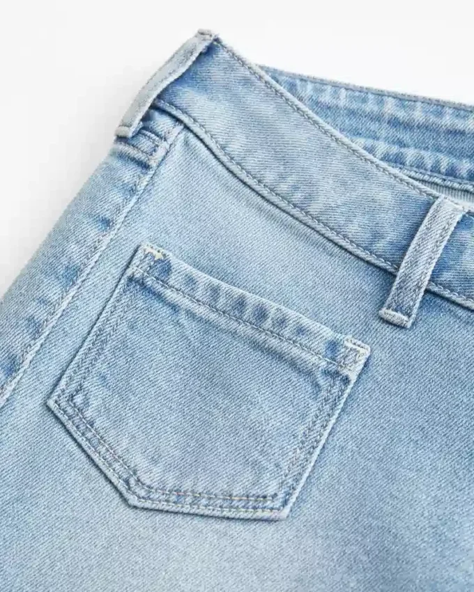 Ultra Düşük Bel Açık Yıkama Ön Cepli Flare Jean Ultra Düşük Bel Açık Yıkama Ön Cepli Flare Jean