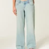 Ultra Düşük Bel Açık Yıkama Tokalı Arka Baggy Jean Ultra Düşük Bel Açık Yıkama Tokalı Arka Baggy Jean