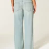 Ultra Düşük Bel Açık Yıkama Tokalı Arka Baggy Jean Ultra Düşük Bel Açık Yıkama Tokalı Arka Baggy Jean